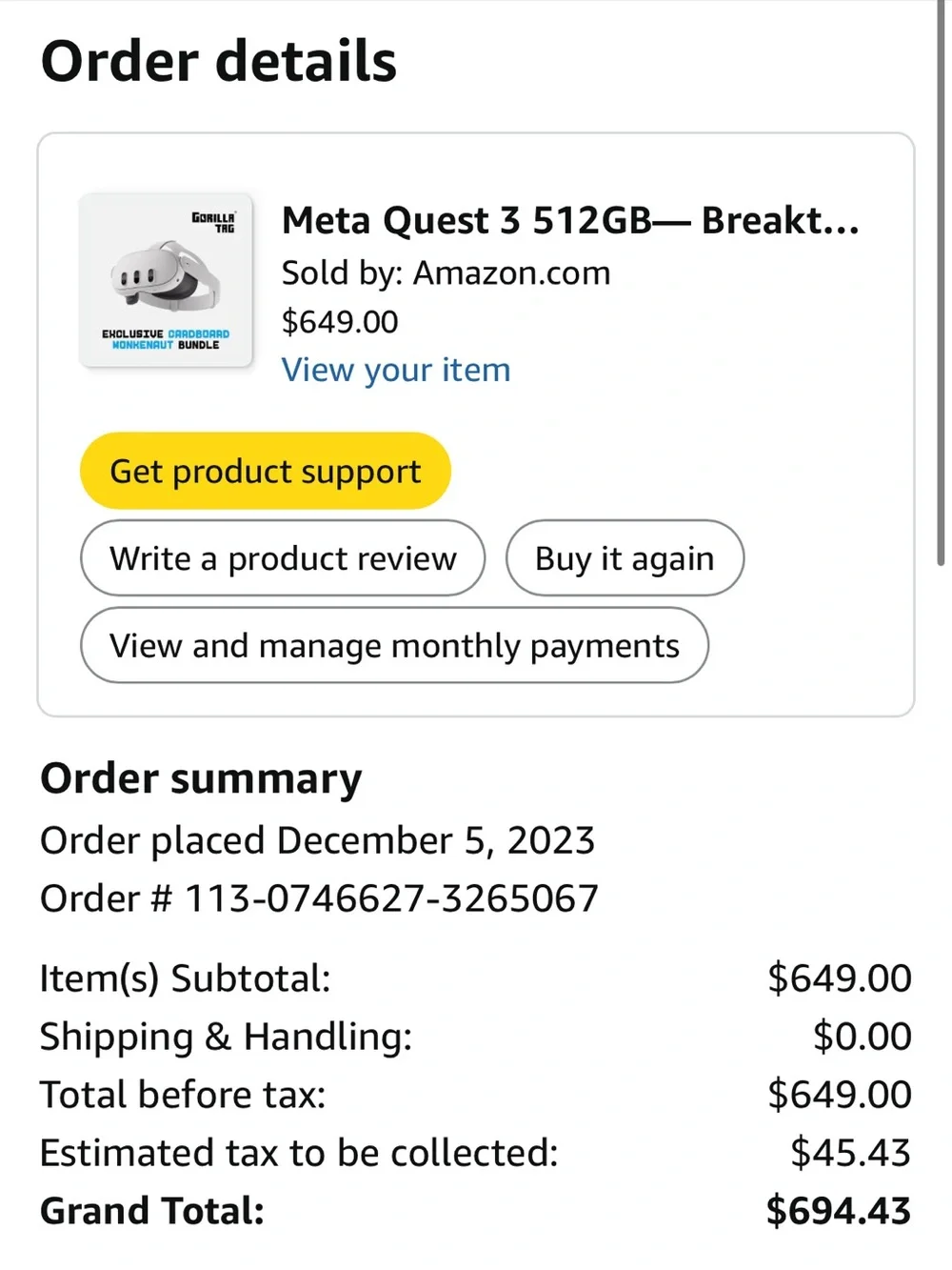 Meta Quest 3 512GB VR Headset Bundle | Like New | Box + Accessories + 10ft Link